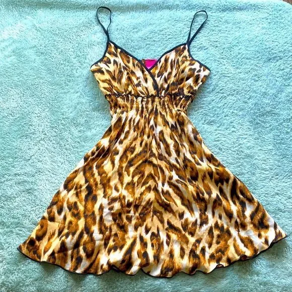 Animal Print Mini spaghetti Strap Dress - Picture 2 of 6